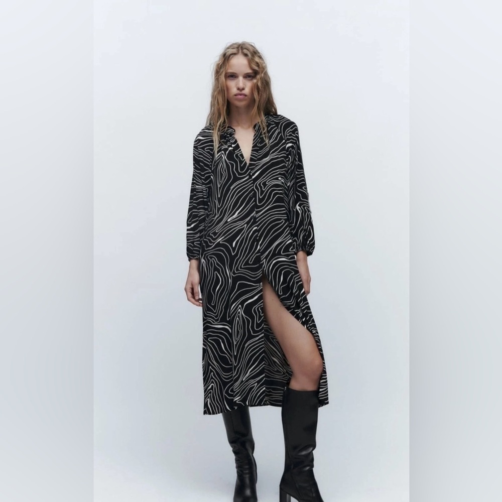 Zara Printed Midi Dress